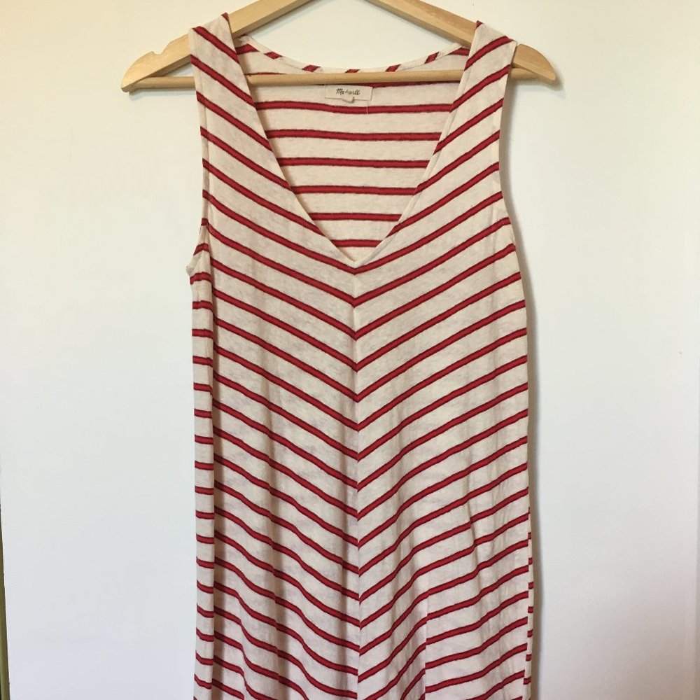Sleeveless Madewell Striped Linen/Cotton Dress